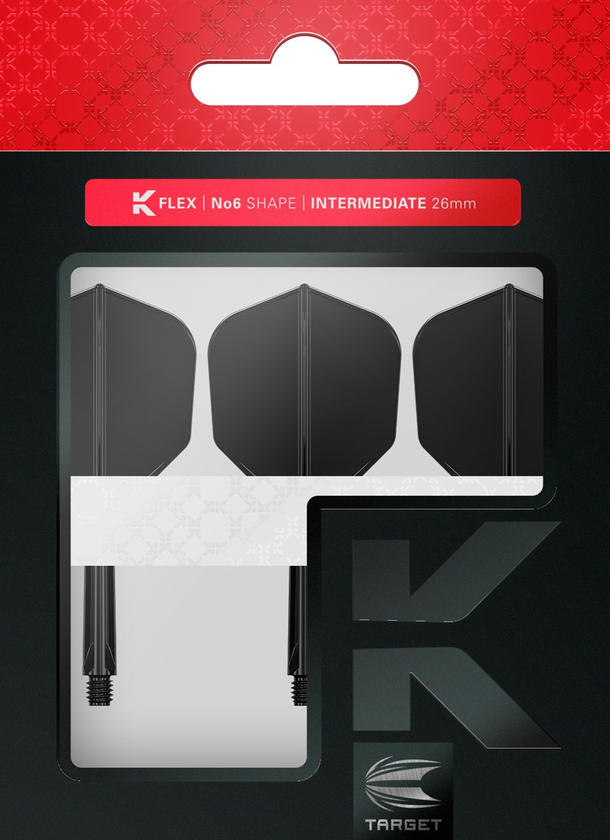 Target Darts K-Flex System - No. 6 Flight / Intermediate Shaft - Black