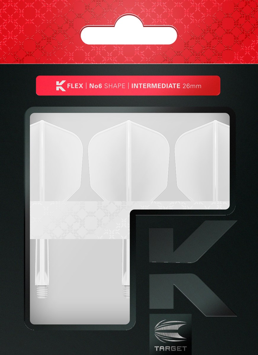 Target Darts K-Flex System - No. 6 Flight / Intermediate Shaft - White