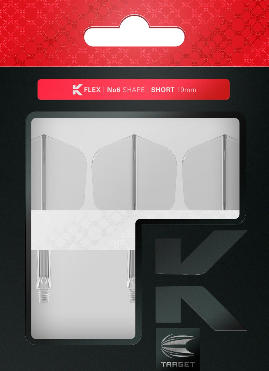 Target Darts K-Flex System - No. 6 Flight / Short Shaft - Clear
