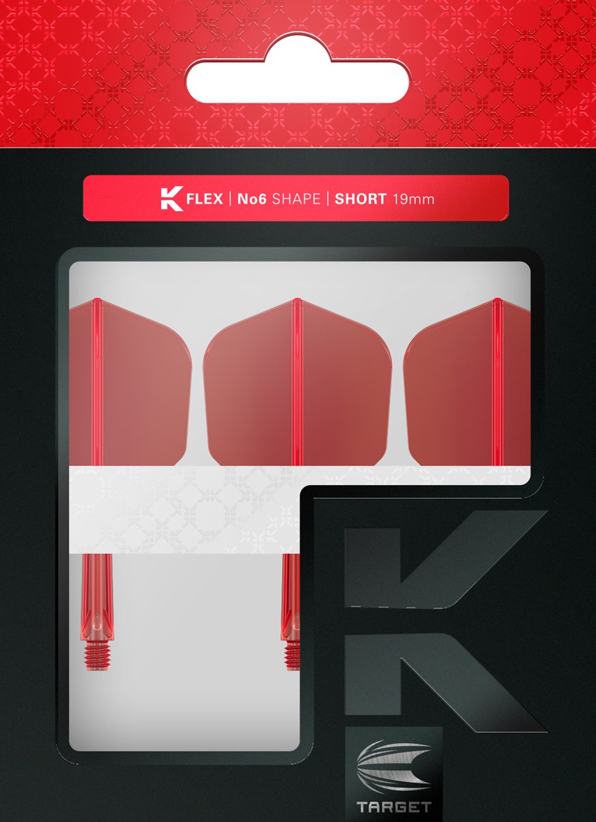 Target Darts K-Flex System - No. 6 Flight / Short Shaft - Red