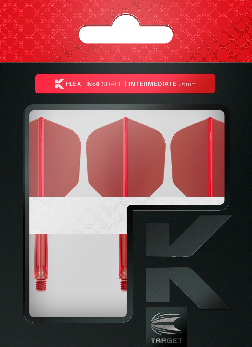 Target Darts K-Flex System - No. 6 Flight / Intermediate Shaft - Red