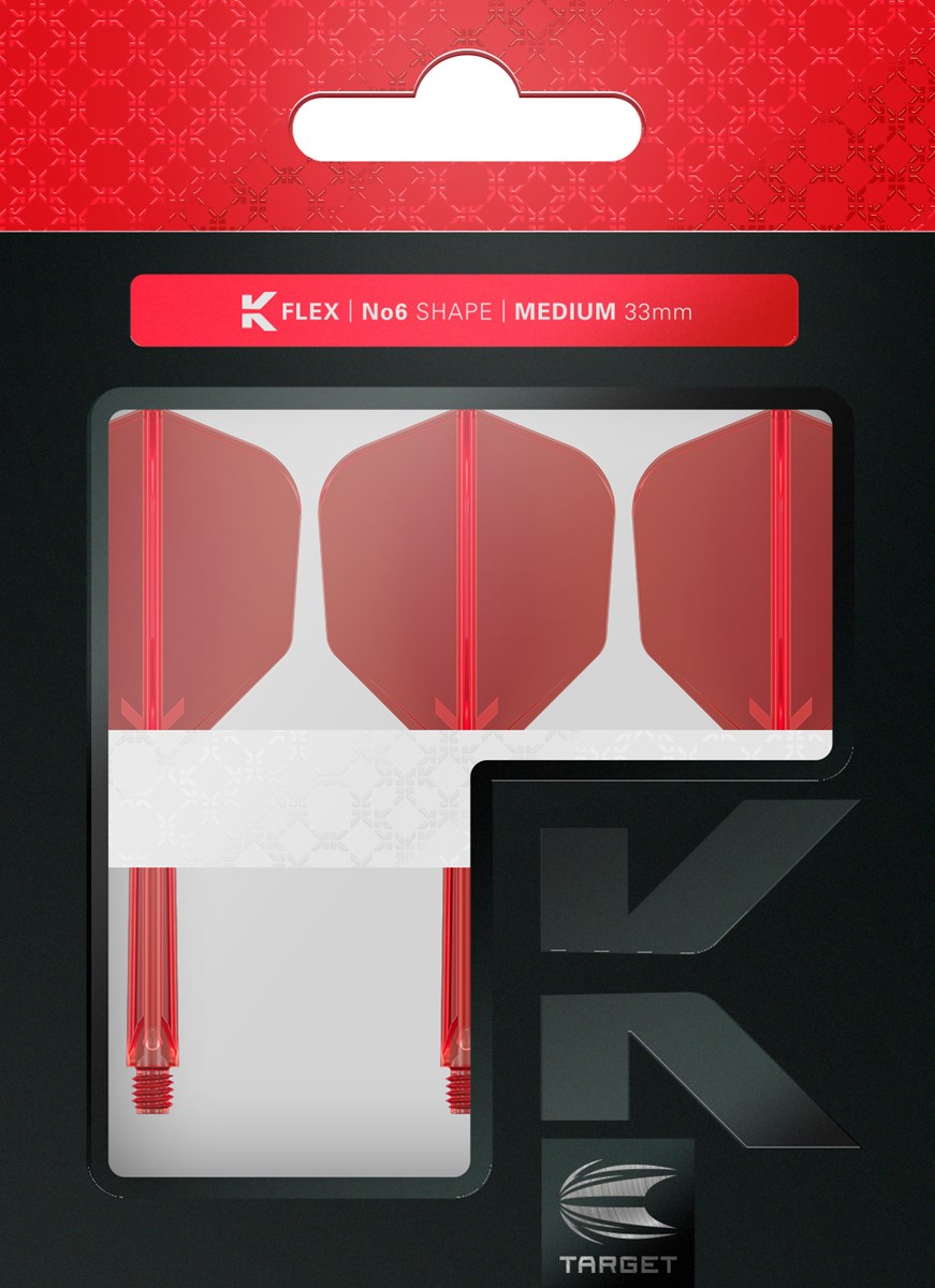 Target Darts K-Flex System - No. 6 Flight / Medium Shaft - Red