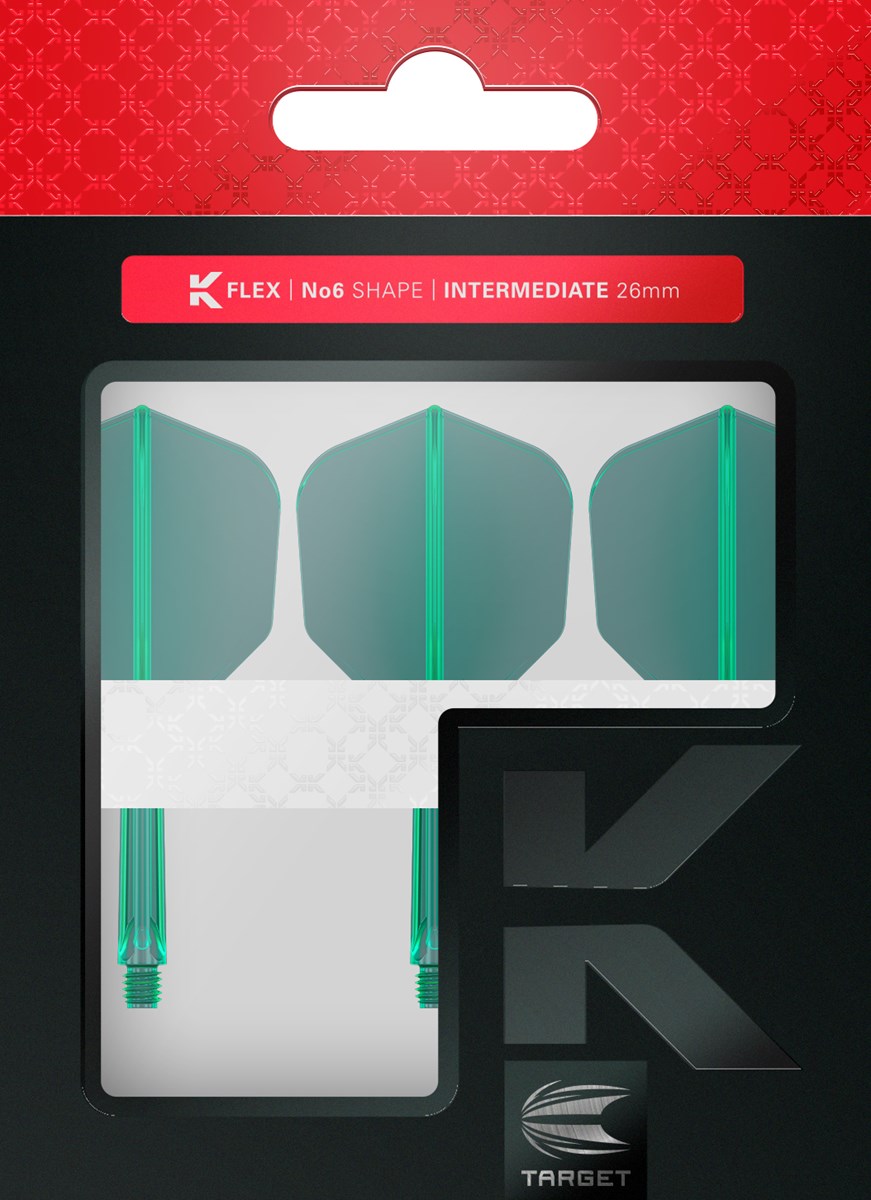 Target Darts K-Flex System - No. 6 Flight / Intermediate Shaft - Green