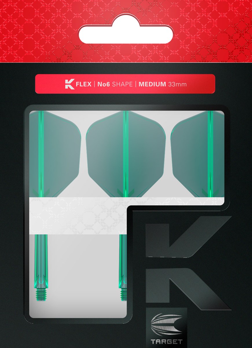 Target Darts K-Flex System - No. 6 Flight / Medium Shaft - Green