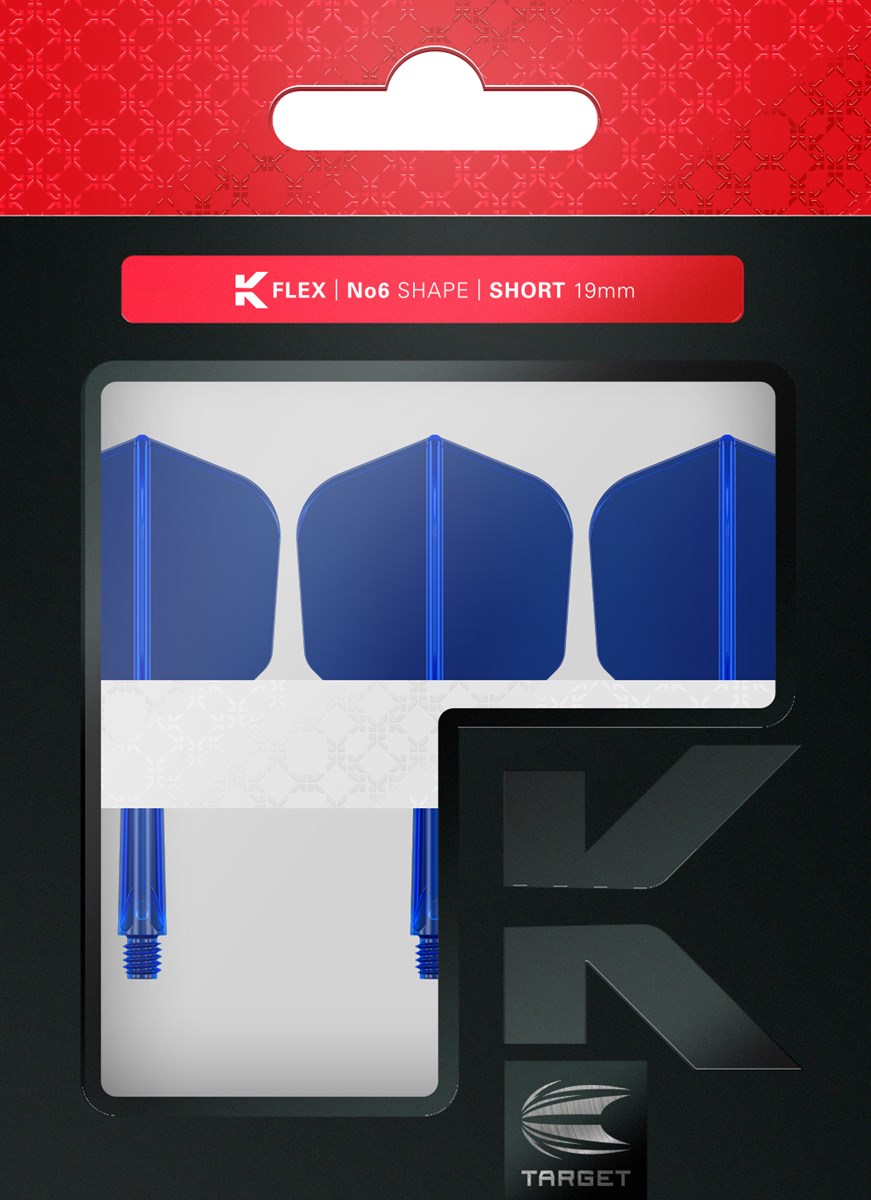 Target Darts K-Flex System - No. 6 Flight / Short Shaft - Blue