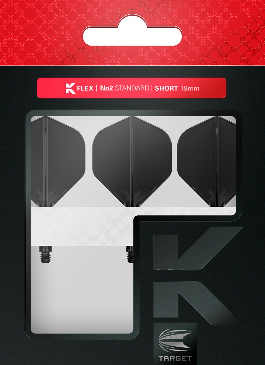 Target Darts K-Flex System - No. 2 Flight / Short Shaft - Black