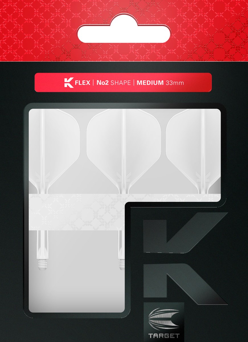 Target Darts K-Flex System - No. 2 Flight / Medium Shaft - White