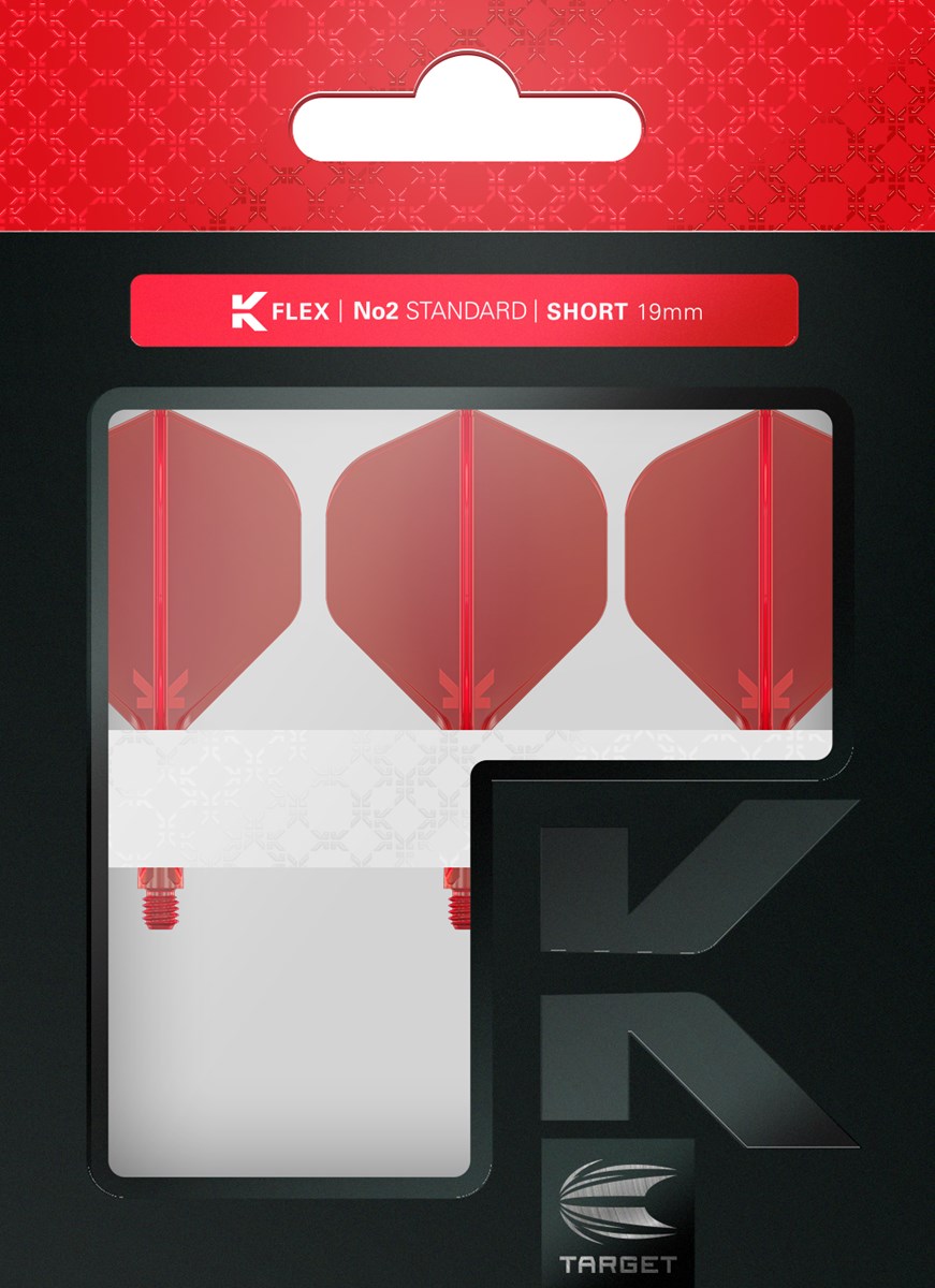 Target Darts K-Flex System - No. 2 Flight / Short Shaft - Red