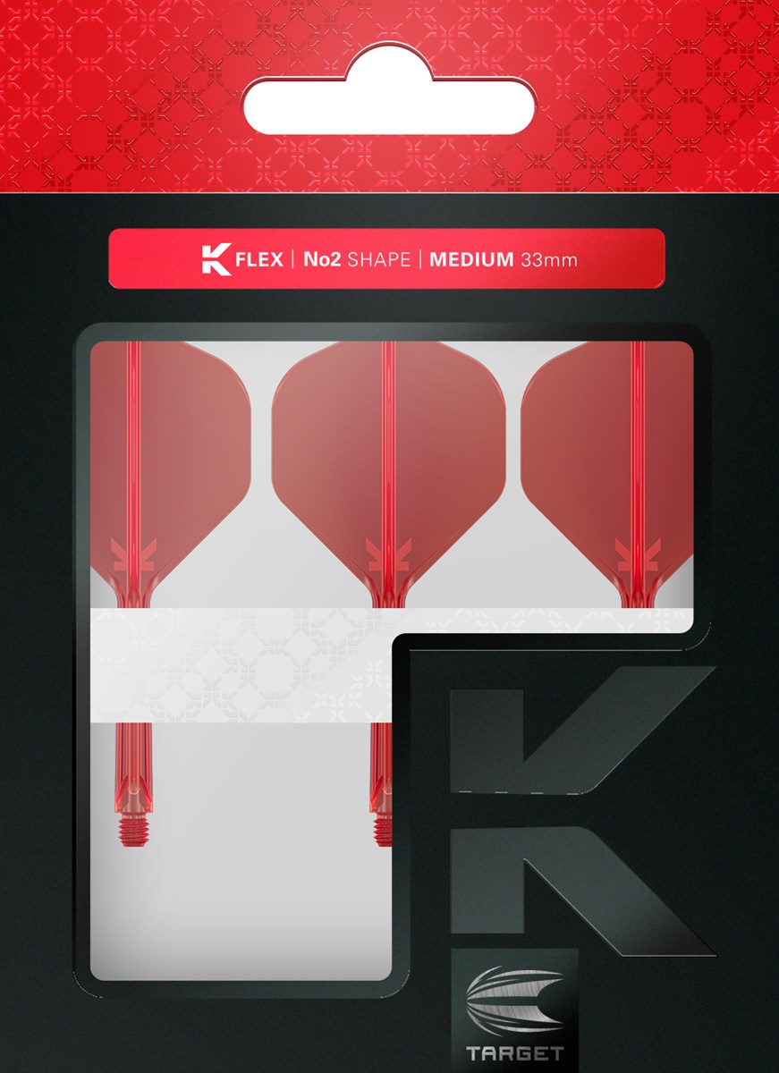 Target Darts K-Flex System - No. 2 Flight / Medium Shaft - Red