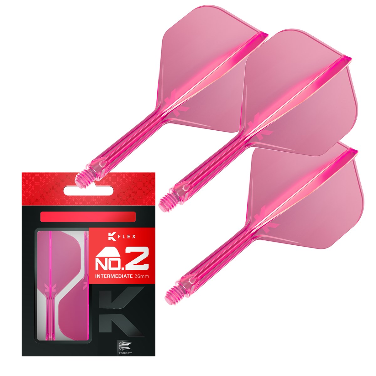 Target Darts K-Flex System - No 2 Flight / Intermediate Shaft - Neon Pink