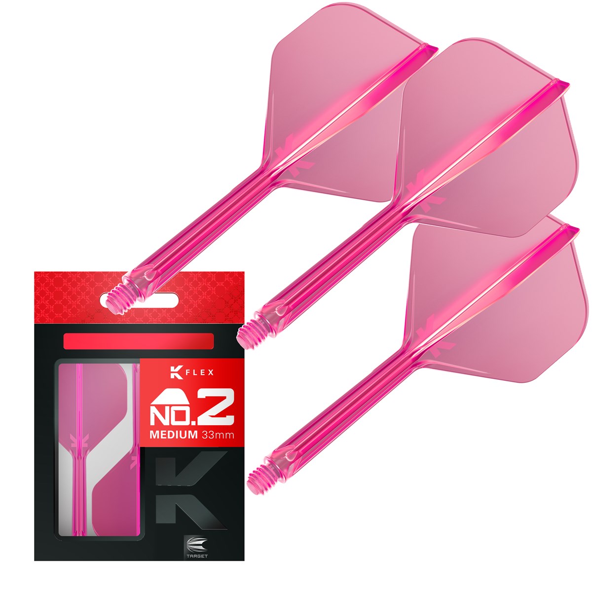 Target Darts K-Flex System - No 2 Flight / Medium Shaft - Neon Pink