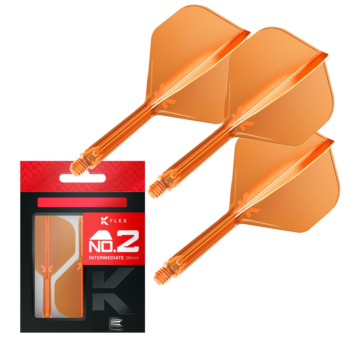 Target Darts K-Flex System - No 2 Flight / Intermediate Shaft - Neon Orange