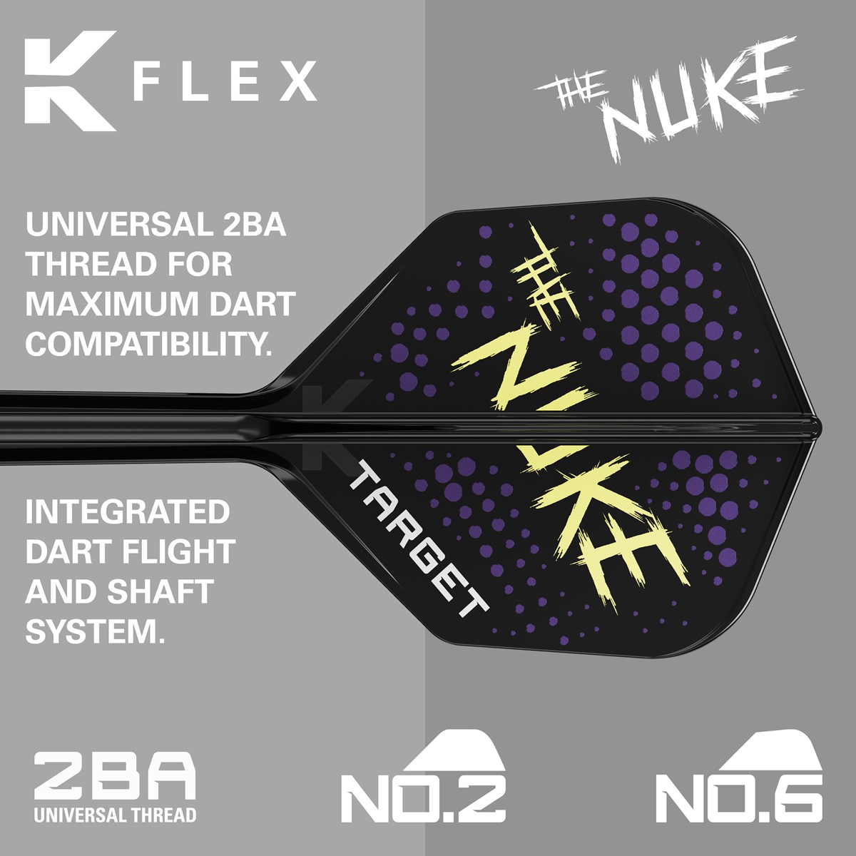 Target Darts K-Flex System - No. 2 Flight / Intermediate Shaft - Luke "The Nuke" Littler