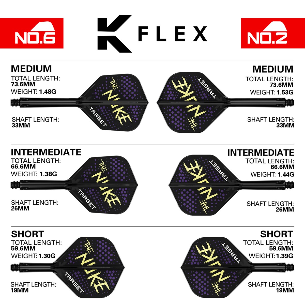 Target Darts K-Flex System - No. 2 Flight / Intermediate Shaft - Luke "The Nuke" Littler