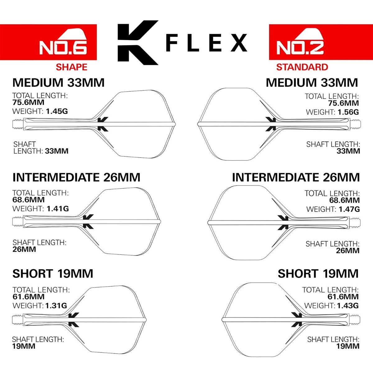 Target K-Flex System - No. 6 Flight / Intermediate Shaft (26mm) - The Legend