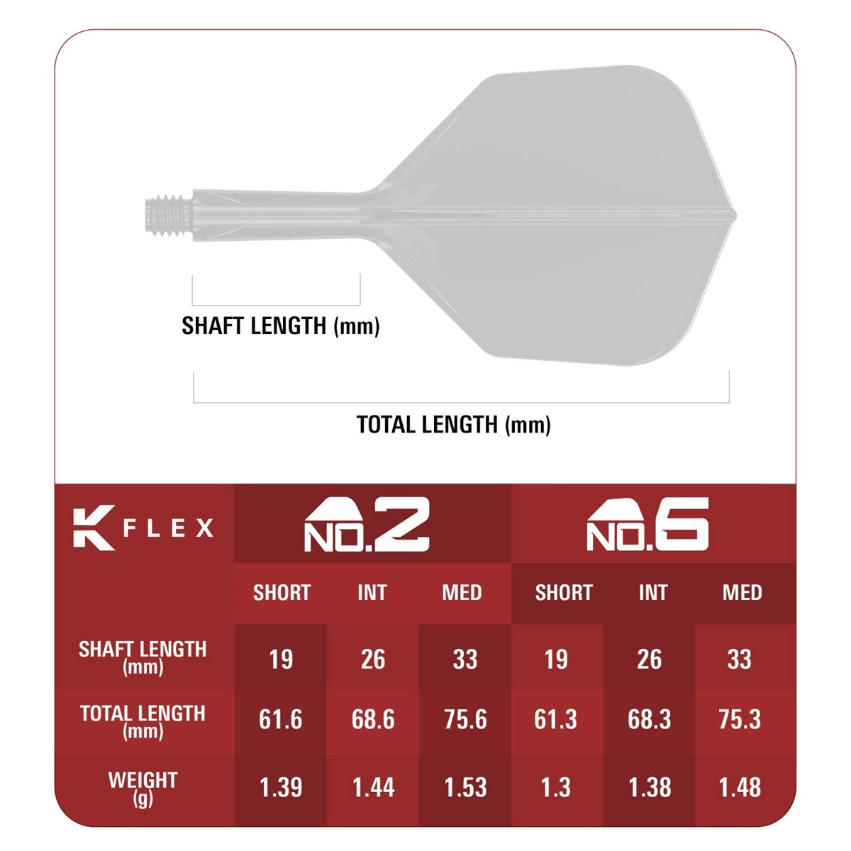 Target K-Flex System - No. 6 Flight / Medium Shaft (33mm) - Endeavour