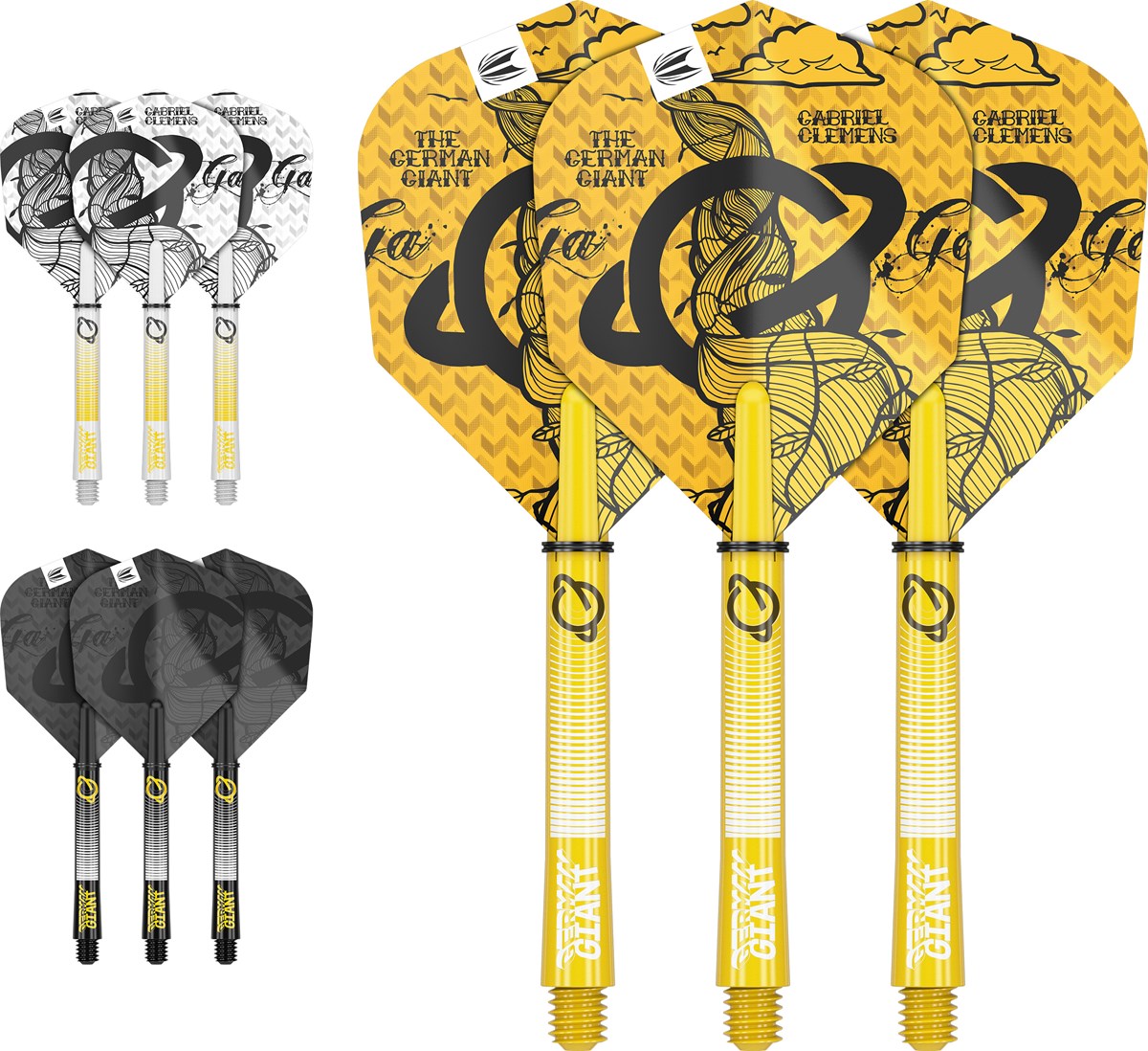 Target Darts Gabriel Clemens Ink Flight & Shaft Kit - Medium