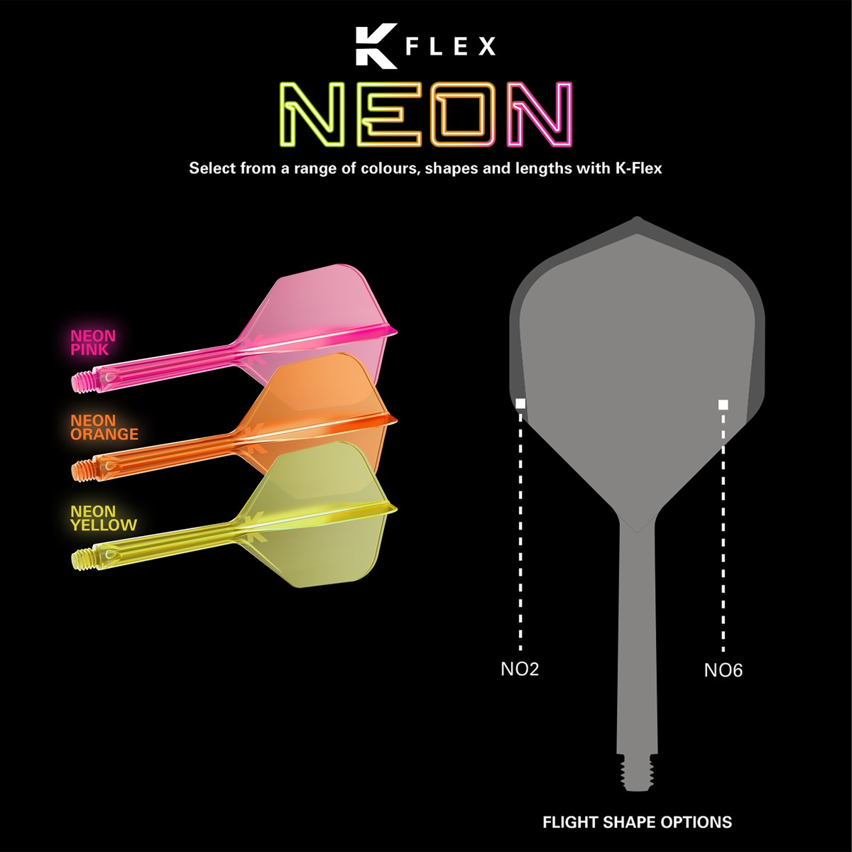 Target Darts K-Flex System - No 2 Flight / Short Shaft - Neon Pink