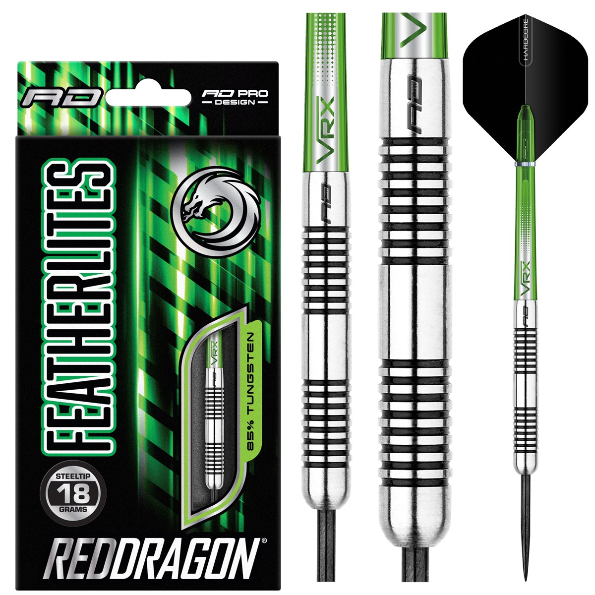 Red Dragon Featherlite 7 85% Tungsten Steel Tip Darts (18 grams)
