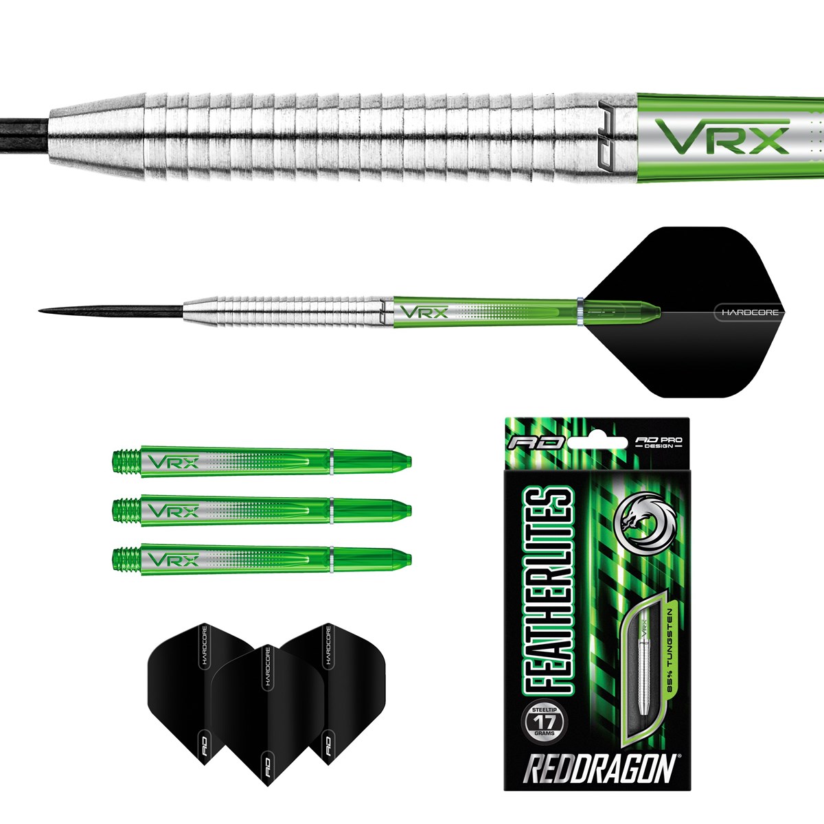 Red Dragon Featherlite 2 85% Tungsten Steel Tip Darts (17 grams)