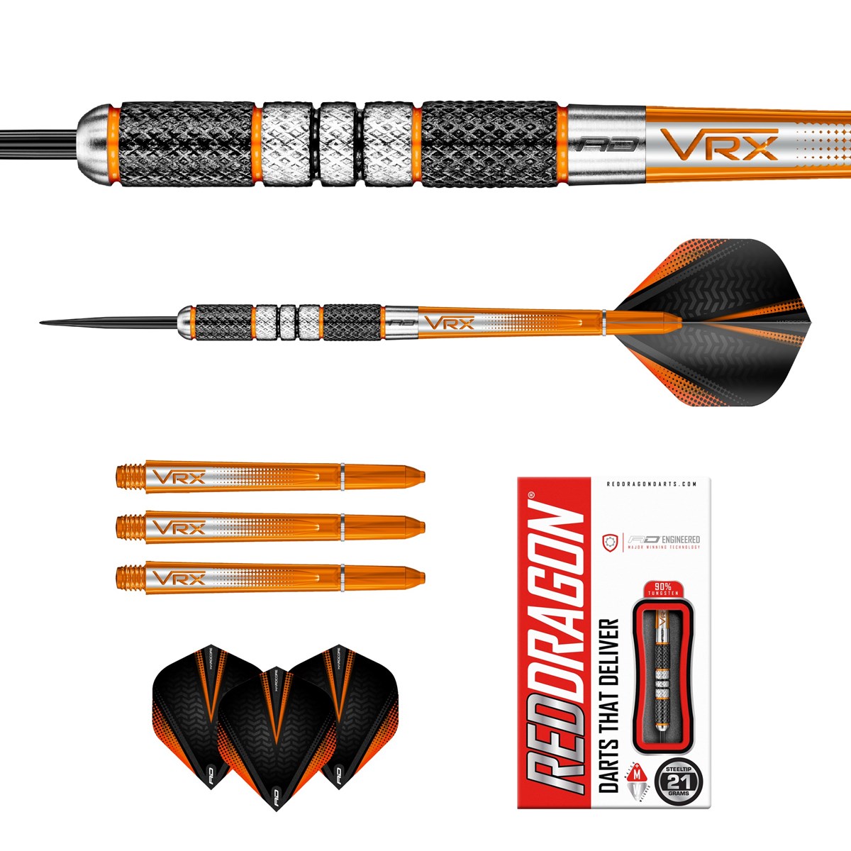 Red Dragon Amberjack 2 90% Tungsten Steel Tip Darts (21 grams)