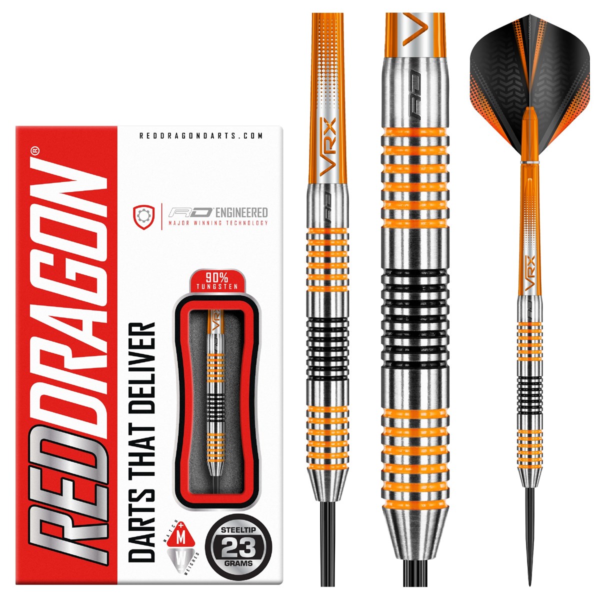 Red Dragon Amberjack 4 90% Tungsten Steel Tip Darts (23 grams)