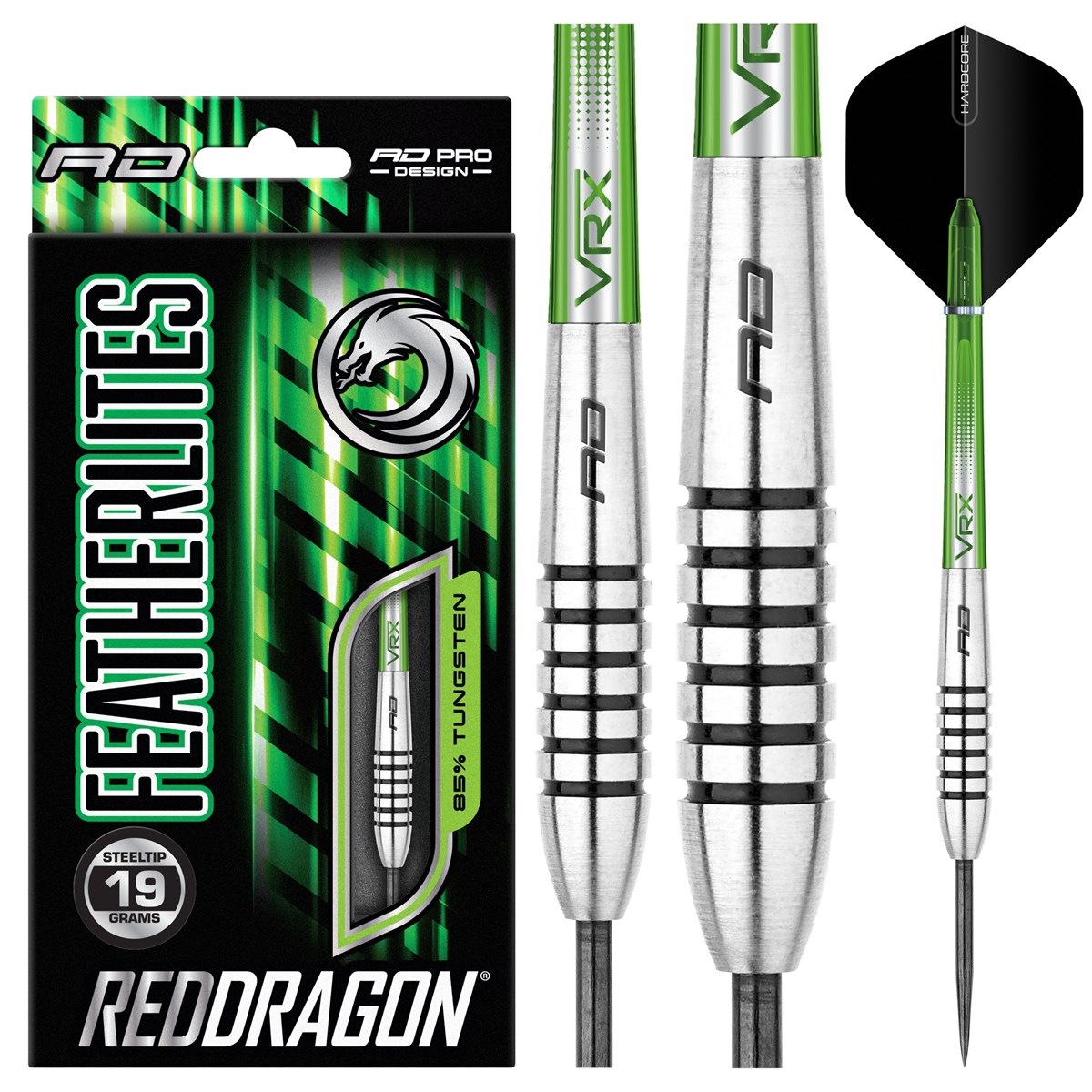 Red Dragon Featherlite 9 85% Tungsten Steel Tip Darts (19 grams)