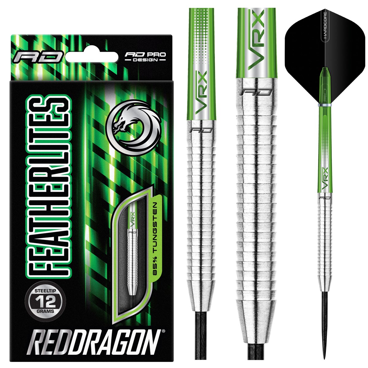 Red Dragon Featherlite 2 85% Tungsten Steel Tip Darts (12 grams)