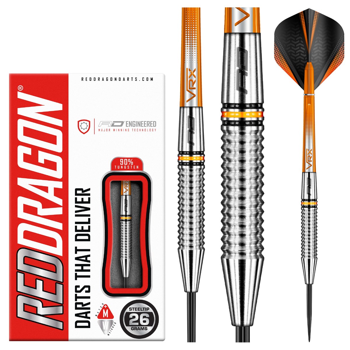 Red Dragon Amberjack 17 90% Tungsten Steel Tip Darts (26 grams)