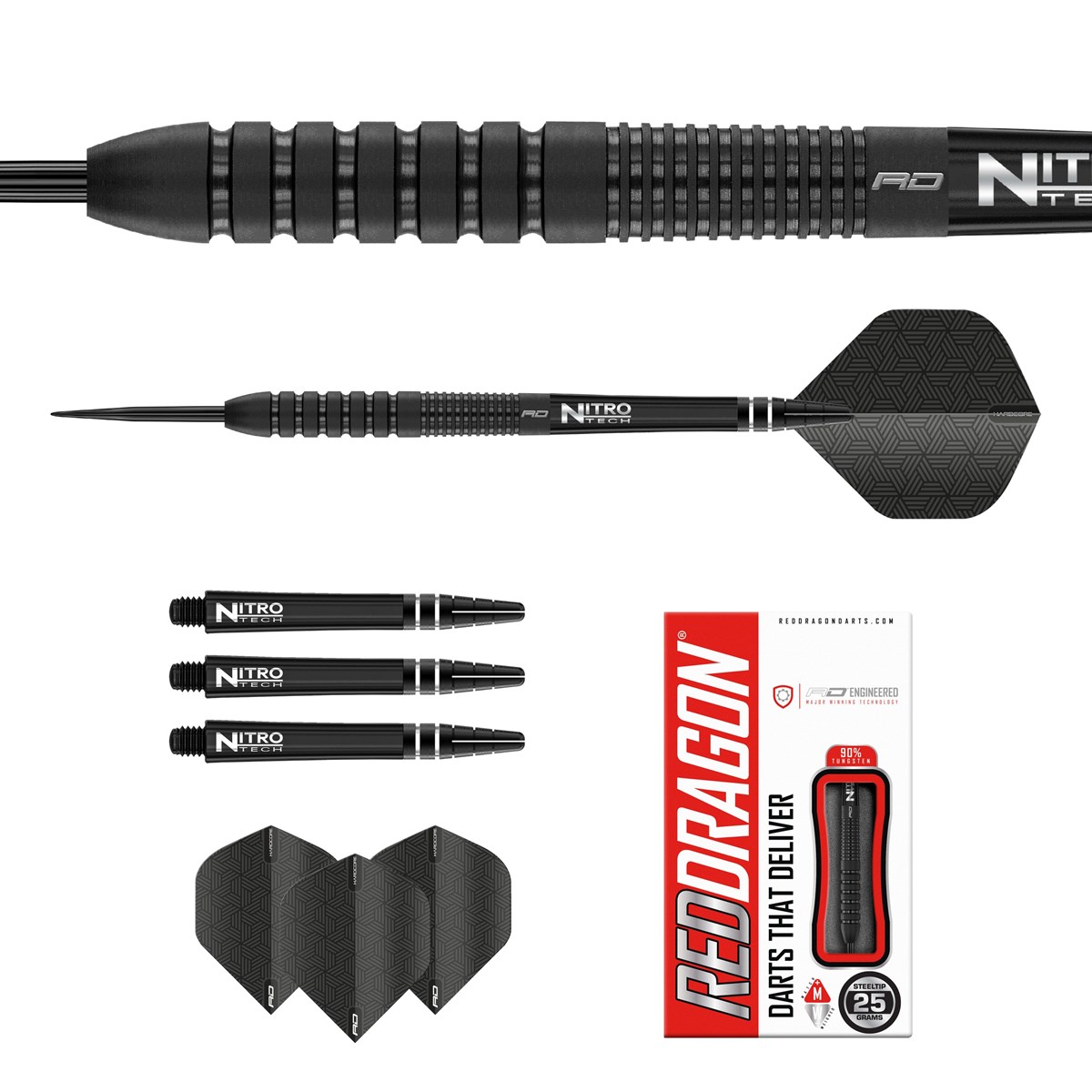 Red Dragon Phantom 90% Tungsten Steel Tip Darts (25 grams)