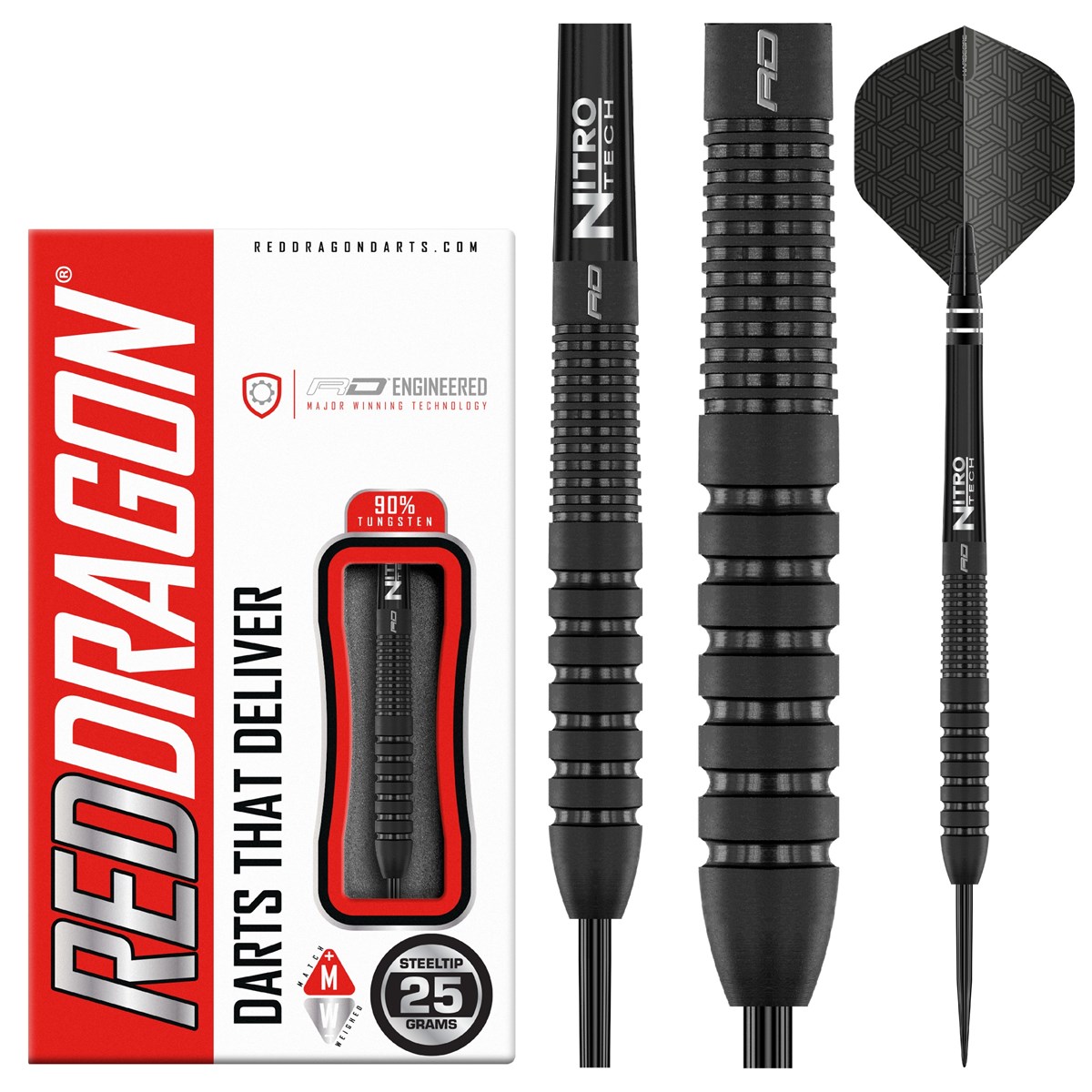 Red Dragon Phantom 90% Tungsten Steel Tip Darts (25 grams)