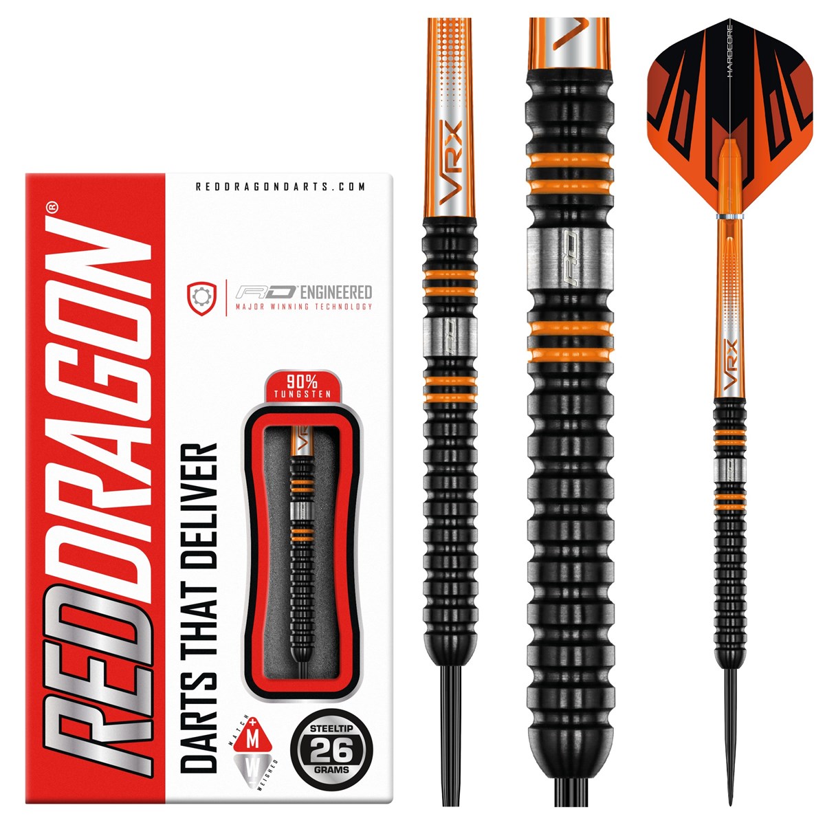 Red Dragon Amberjack Pro 1 90% Tungsten Steel Tip Darts (26 grams)