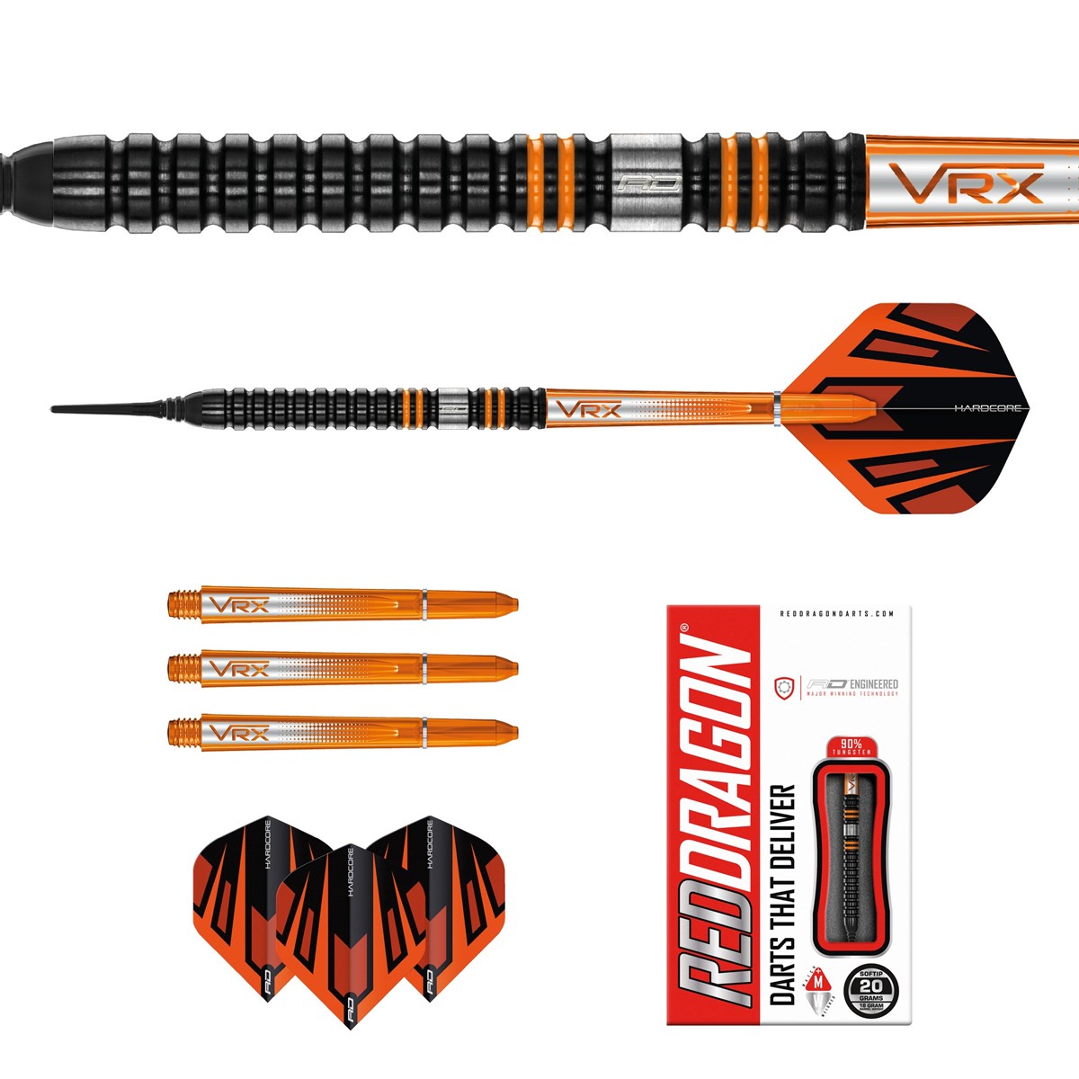 Red Dragon Amberjack Pro 1 90% Tungsten Soft Tip Darts (18 grams)