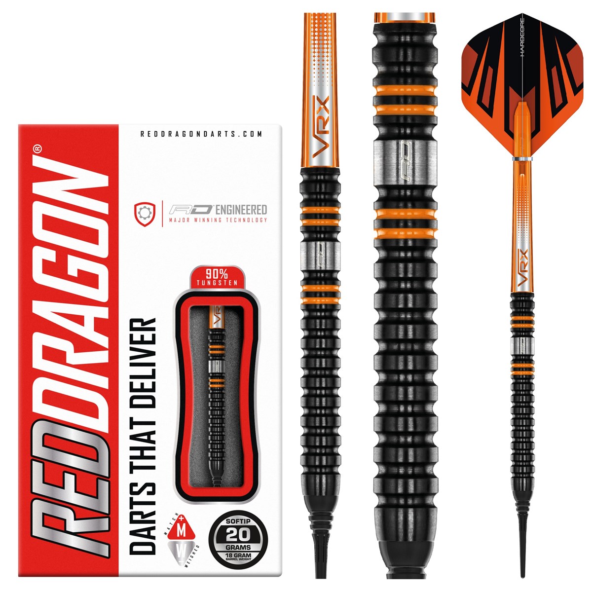 Red Dragon Amberjack Pro 1 90% Tungsten Soft Tip Darts (18 grams)