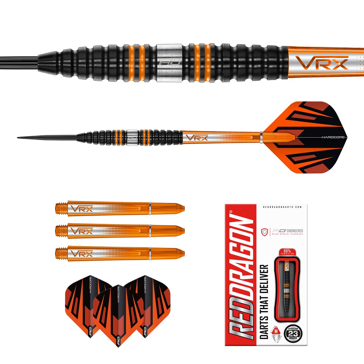 Red Dragon Amberjack Pro 2 90% Tungsten Steel Tip Darts (23 grams)