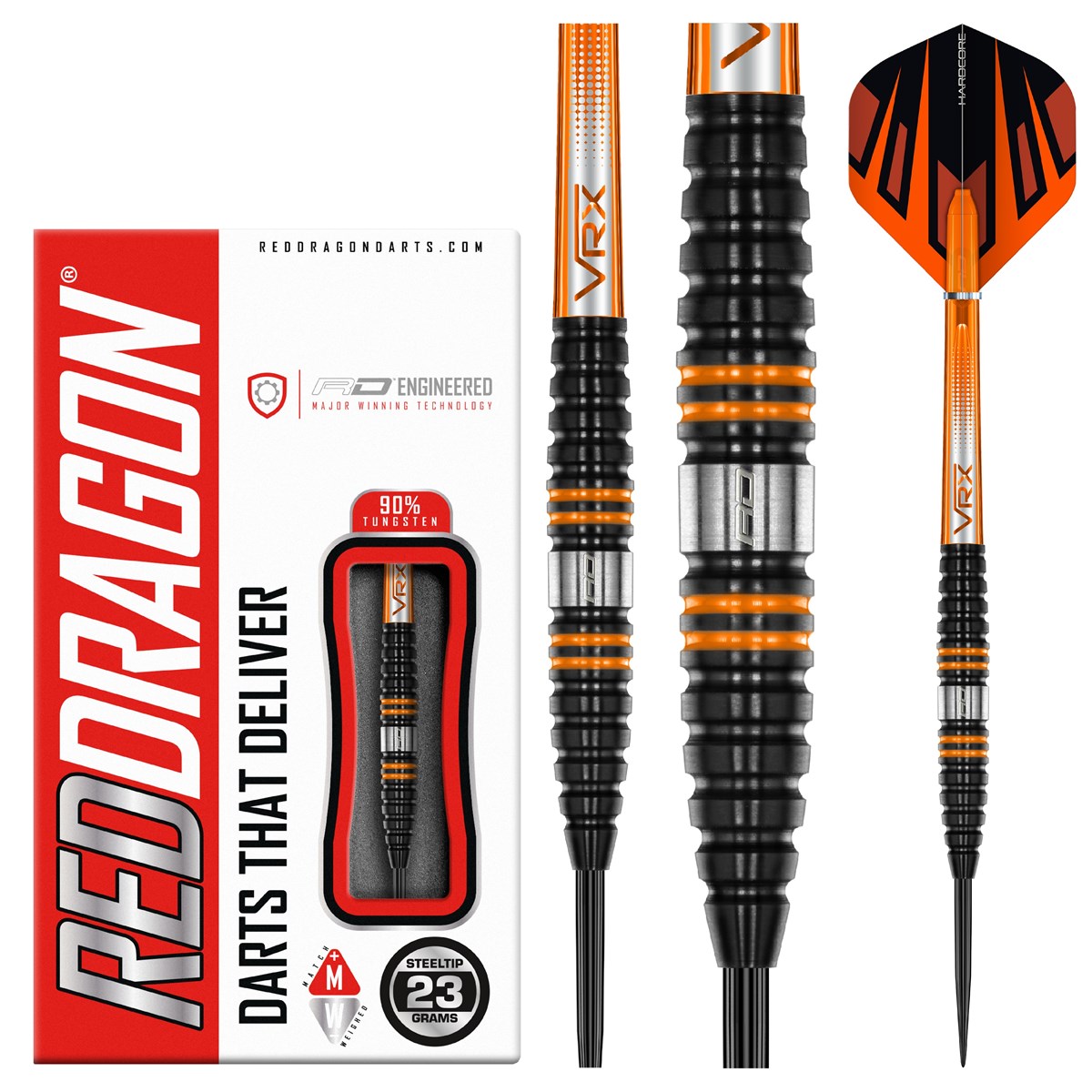 Red Dragon Amberjack Pro 2 90% Tungsten Steel Tip Darts (23 grams)