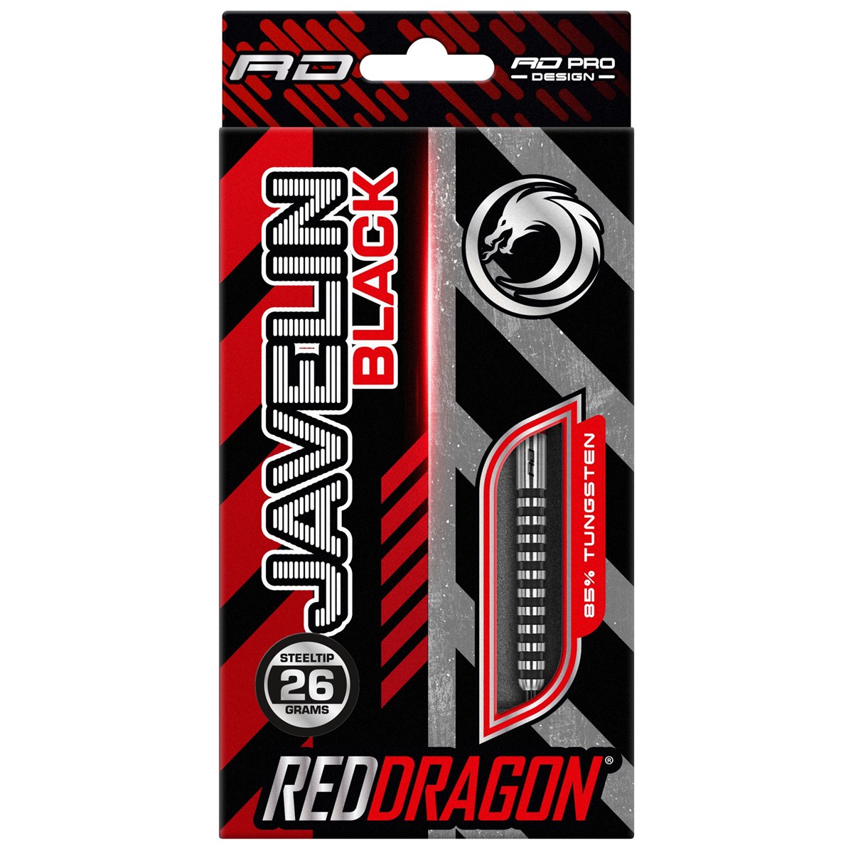 Red Dragon Javelin Black 85% Tungsten Steel Tip Darts (26 grams)