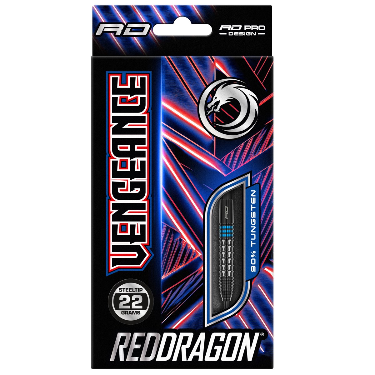 Red Dragon Vengeance Blue 90% Tungsten Steel Tip Darts (22 grams)