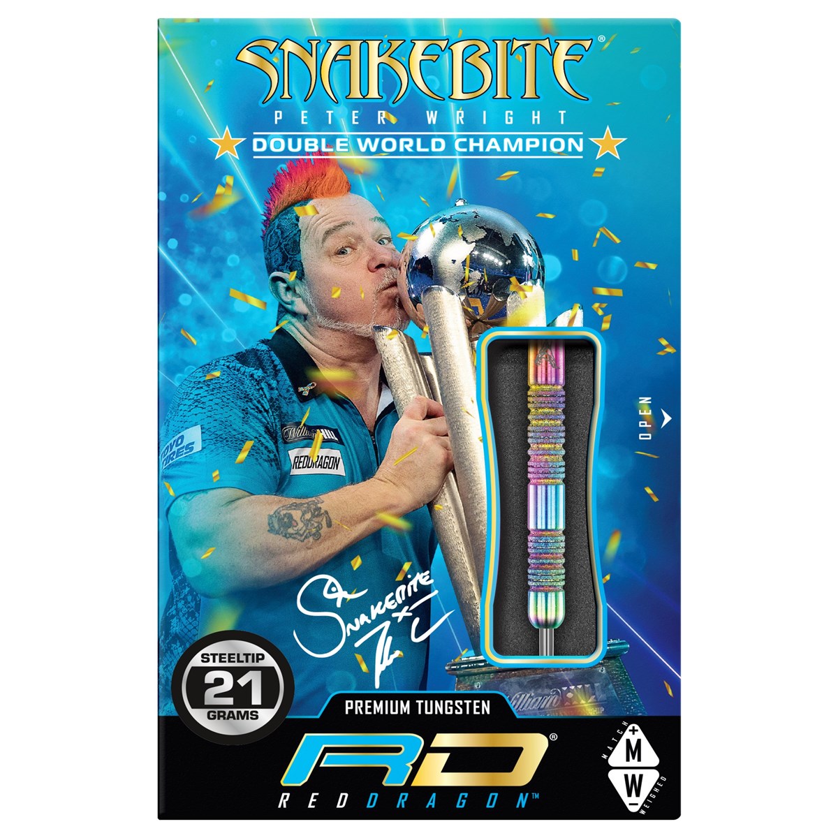 Red Dragon Peter Wright Diamond Fusion Spectron SE 90% Tungsten Steel Tip Darts (21 grams)