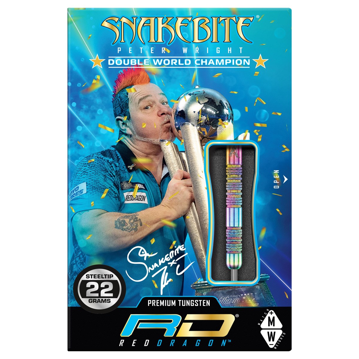Red Dragon Peter Wright Diamond Fusion Spectron SE 90% Tungsten Steel Tip Darts (22 grams)