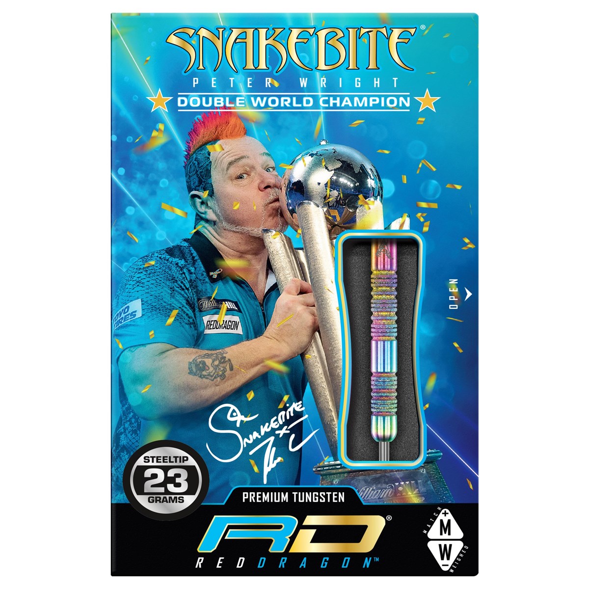 Red Dragon Peter Wright Diamond Fusion Spectron SE 90% Tungsten Steel Tip Darts (23 grams)