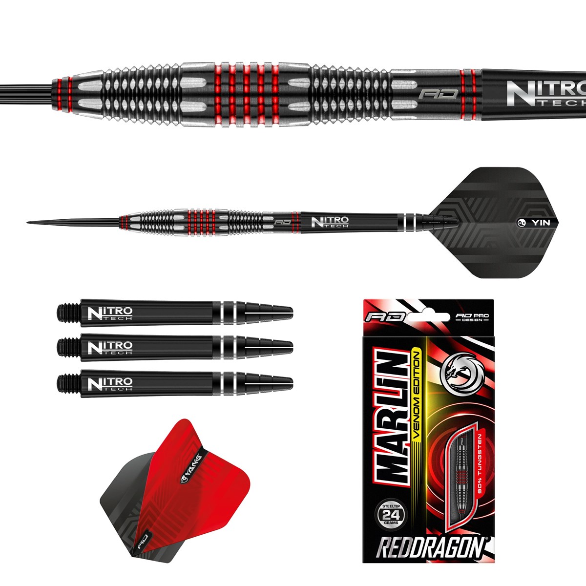 Red Dragon Marlin Venom 90% Tungsten Steel Tip Darts (24 grams)