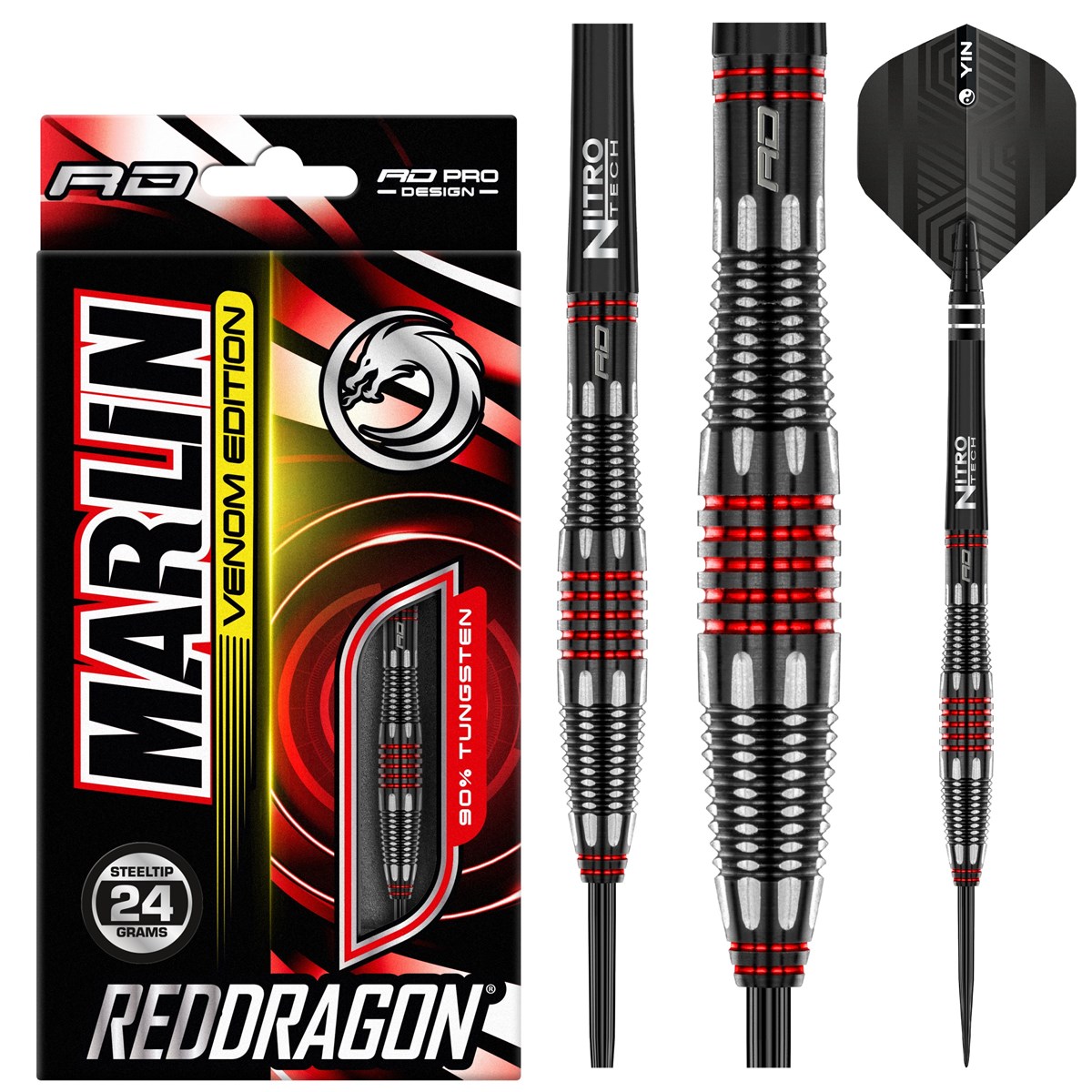 Red Dragon Marlin Venom 90% Tungsten Steel Tip Darts (24 grams)