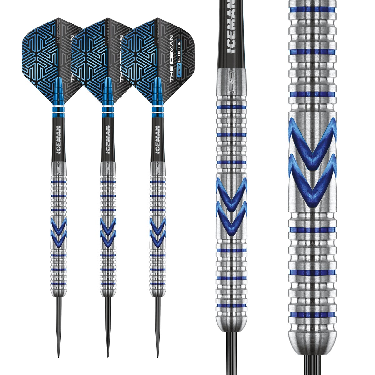 Red Dragon Gerwyn Price Iceman Midnight Edition 90% Tungsten Steel Tip Darts (25 grams)