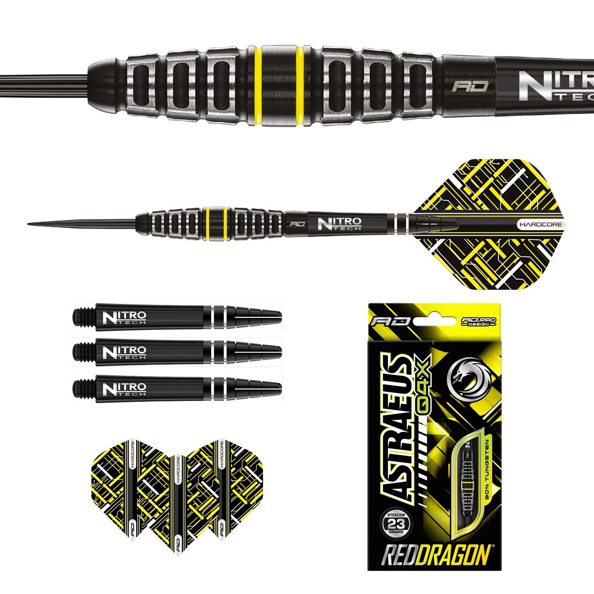 Red Dragon Astraeus Q4X Torpedo 90% Tungsten Steel Tip Darts (23 grams)