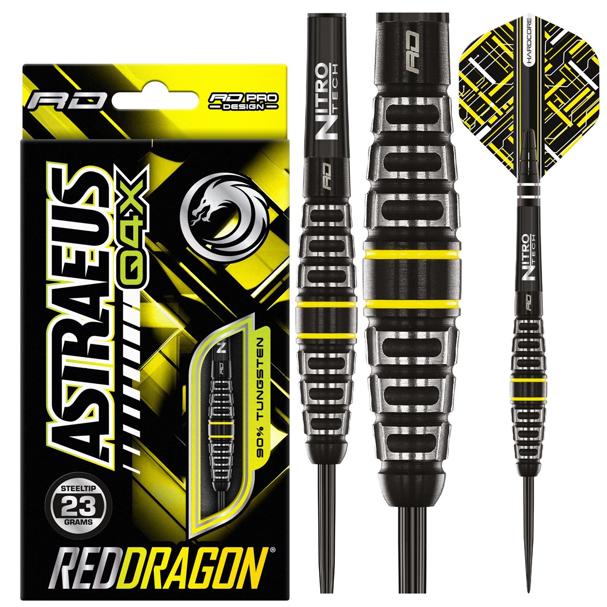 Red Dragon Astraeus Q4X Torpedo 90% Tungsten Steel Tip Darts (23 grams)