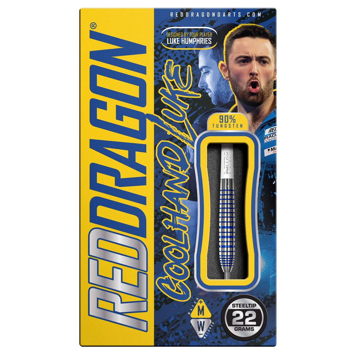 Red Dragon Luke Humphries TX3 Cool Blue SE 90% Tungsten Steel Tip Darts (22 grams)