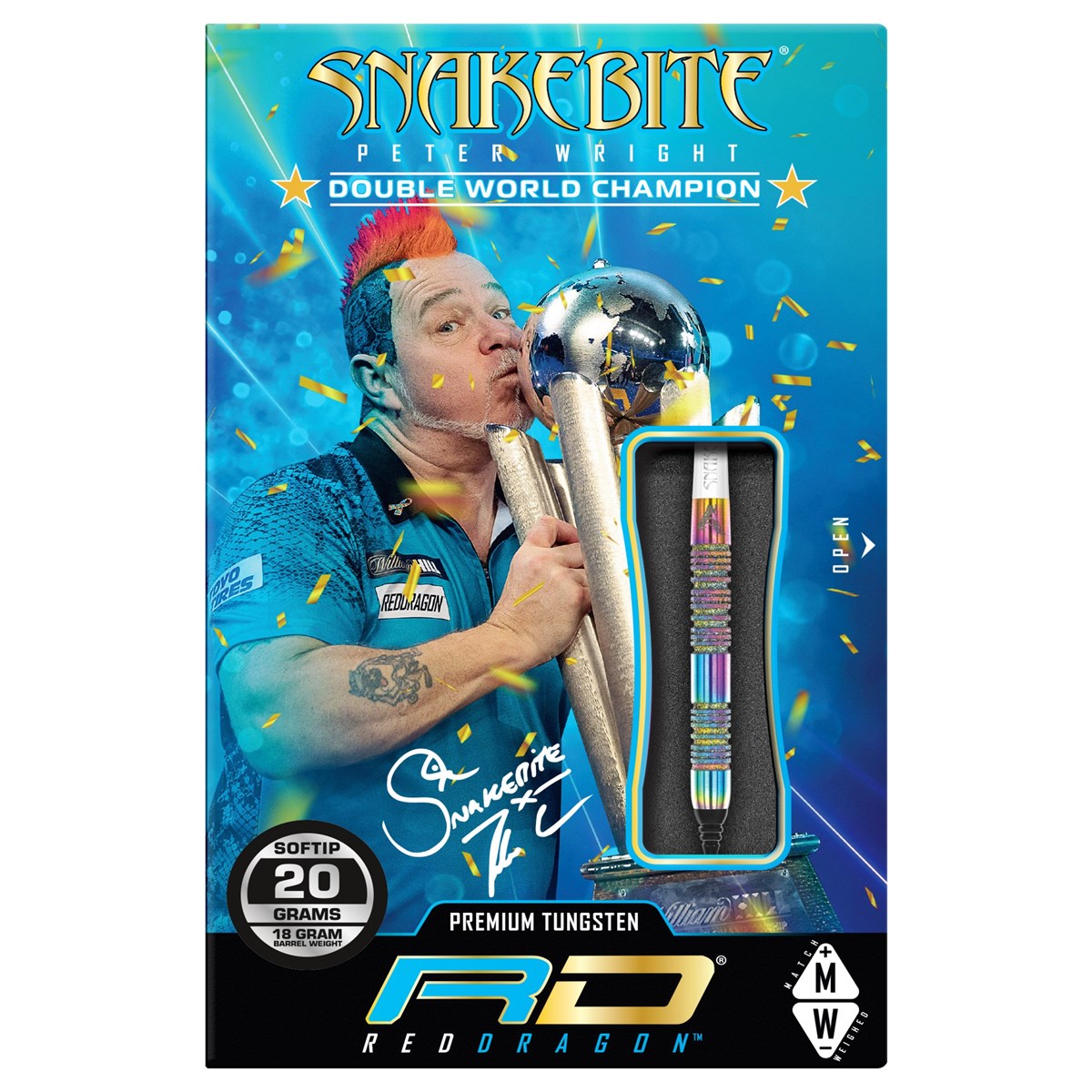 Red Dragon Peter Wright Diamond Fusion Spectron SE 90% Tungsten Soft Tip Darts (18 grams)
