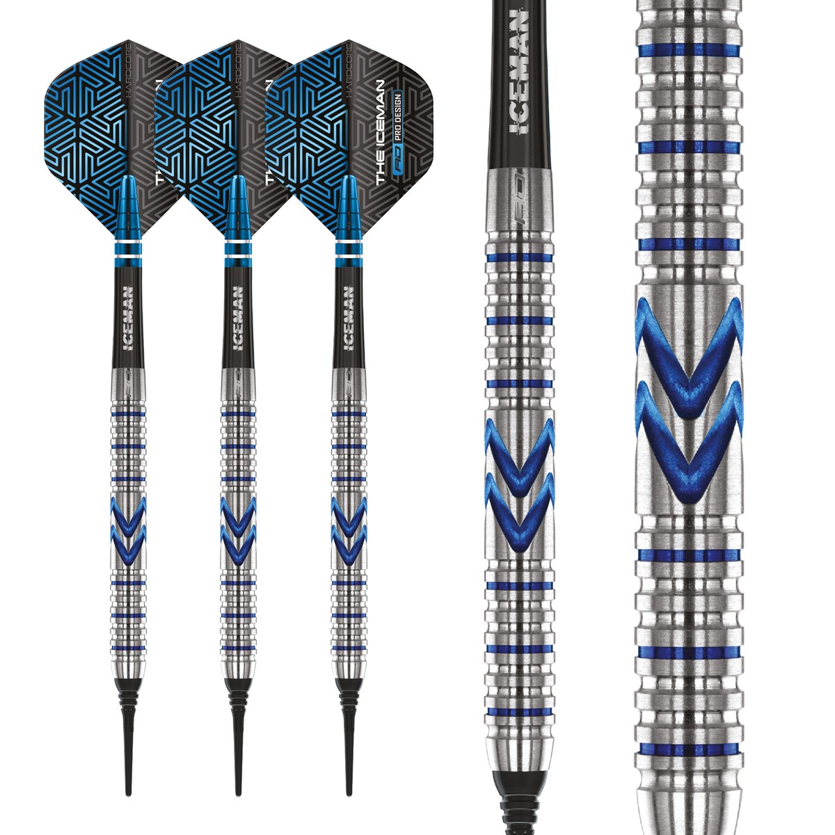 Red Dragon Gerwyn Price Iceman Midnight Edition 90% Tungsten Soft Tip Darts (18 grams)