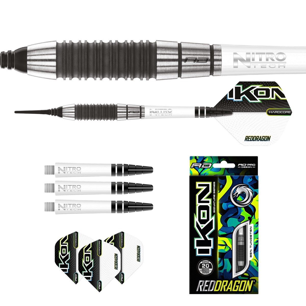 Red Dragon Ikon 1.2 85% Tungsten Soft Tip Darts (18 grams)